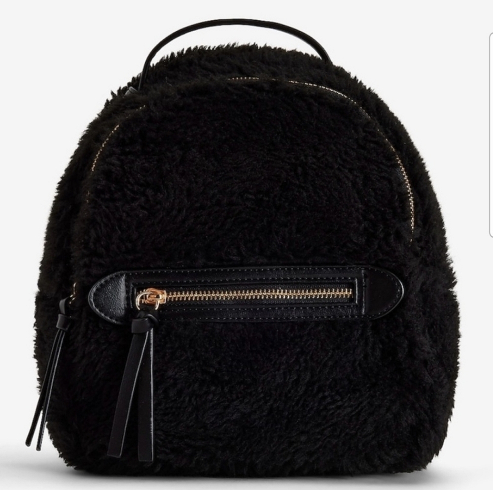 Express Teddy Mini Backpack, Black - NWT